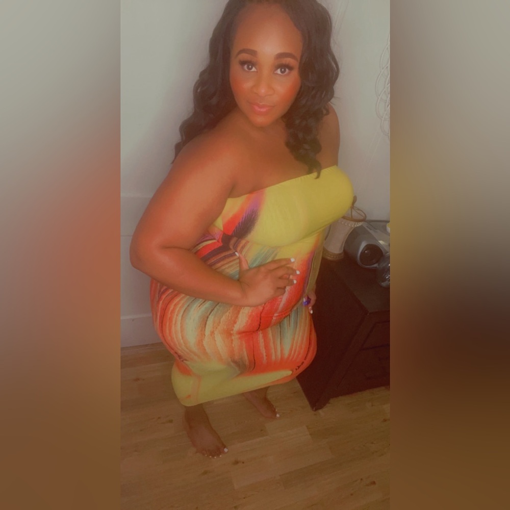 Yellow Multicolor Strapless Bodycon Dress - Women